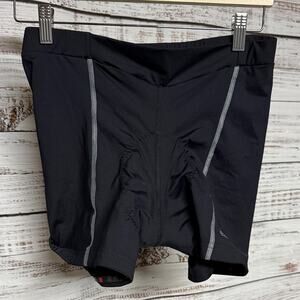 Terry Cycling Shorts Womens Black Padded Compression Bike Liner Made USA